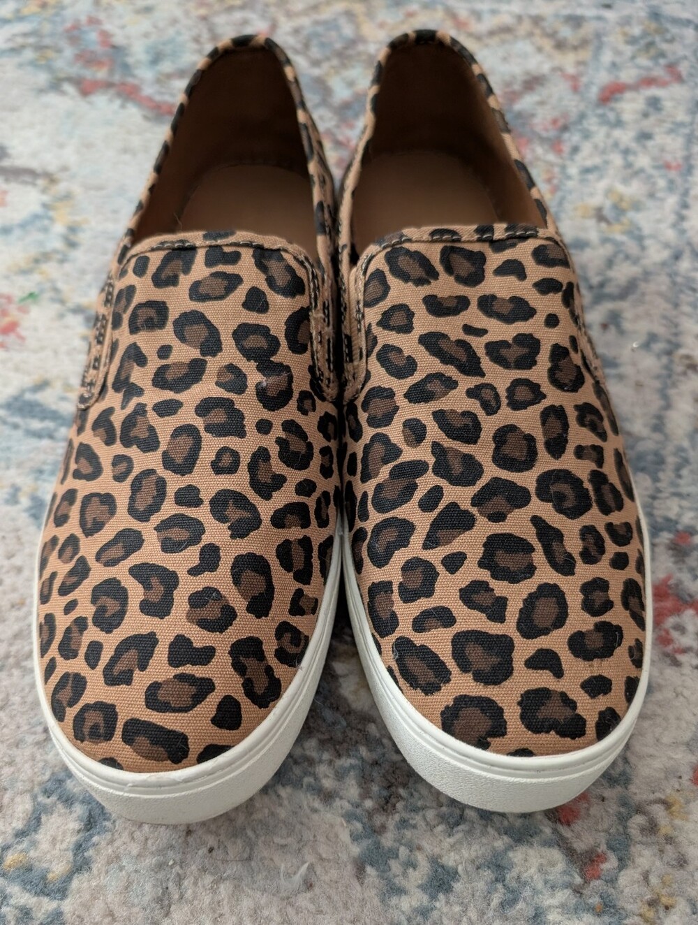 Leopard Print Slip-On Canvas Sneakers - Brown
